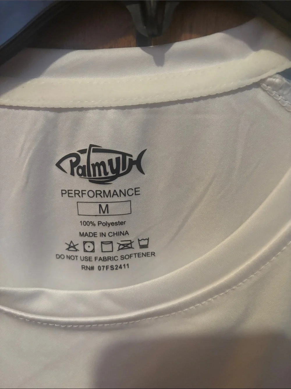 Men’s White Rash Guard with Blue Patterned Sleeves